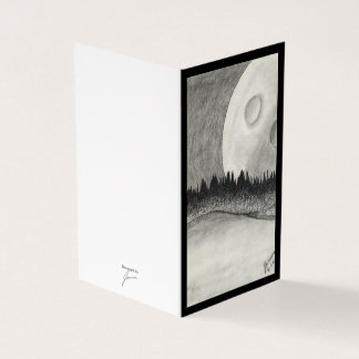 Maan en planeet - zwart kaart