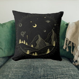 Maan en planeten kinder kamer gooien kussen