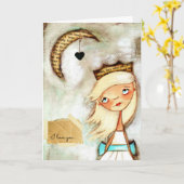 Maan en rug - Wenskaart Kaart (Gele Bloem)