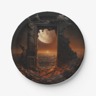 Maan en ruimte Borden Papieren Bordje