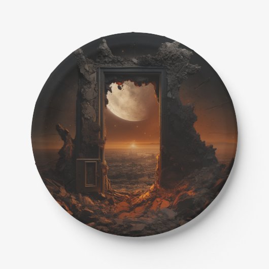 Maan en ruimte Borden Papieren Bordje (Voorkant)