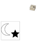 Maan en ster nacht kleine halve maan een ster rubberstempel (Gestempeld)