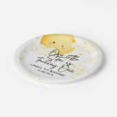 Maan en sterren 1e verjaardag papieren bordje (Gekanteld)