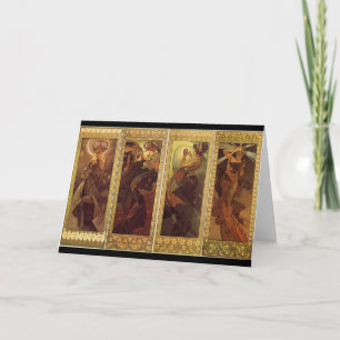 Maan en sterren - Alfons Mucha Kaart