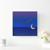 Maan en Sterren Avond Wandklok (Huis)