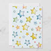 Maan en sterren Baby Boy Sip en See-uitnodiging Kaart (Achterkant)