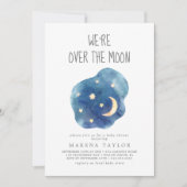 Maan en sterren Baby Meisje We're Over the Moon Kaart (Voorkant)