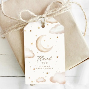 Maan en Sterren Baby Shower Bedank Tag Cadeaulabel