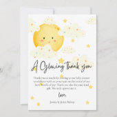 Maan en Sterren Baby Shower Foto Dankkaart  Kaart (Voorkant)