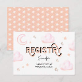 Maan en sterren | Baby shower invoegen Behuizing K Informatiekaartje