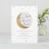 Maan en Sterren Baby Shower Kaart (Staand voorkant)