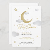 Maan en sterren baby shower uitnodiging (Voorkant / Achterkant)