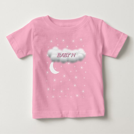maan en sterren baby T-Shirt (Voorkant)