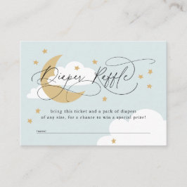 Maan en Sterren Blauwe Luier Lot Baby Shower Encl Informatiekaartje