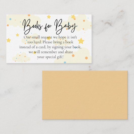 Maan en Sterren Boeken Voor Baby Informatiekaartje (Voorkant / Achterkant)