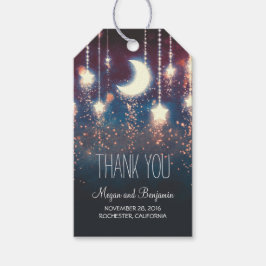 Maan en sterren bruiloft cadeaulabel
