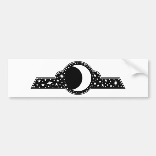 Maan en Sterren Bumpersticker (Voorkant)