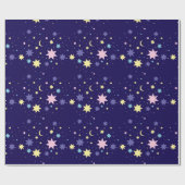 Maan en sterren. cadeaupapier (Vlak)