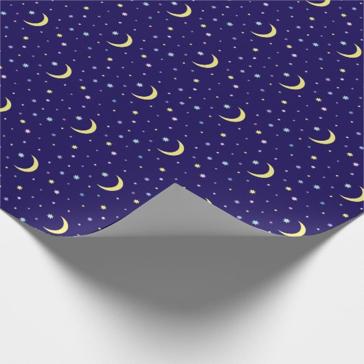 Maan en sterren. cadeaupapier (Hoek)