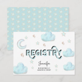 Maan en sterren | Cadeauregistratie babyshower-ins Informatiekaartje