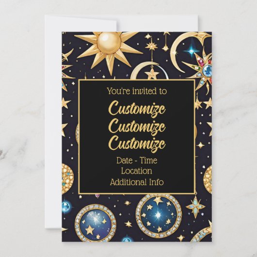 Maan en sterren Celestial 2 Kaart (Voorkant)