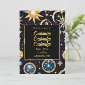 Maan en sterren Celestial 2 Kaart (Staand voorkant)