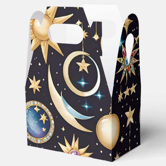Maan en sterren Celestial Gable Bedankdoosjes (Geopend)