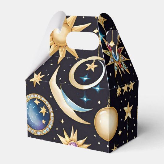 Maan en sterren Celestial Gable Bedankdoosjes (Voorkant Zijde)