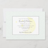 Maan en Sterren Chevron Baby Shower | Mintgroen Kaart (Voorkant)
