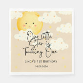 Maan en Sterren Crème 1e Verjaardag Servet (Voorkant)