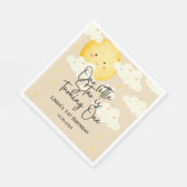 Maan en Sterren Crème 1e Verjaardag Servet (Hoek)