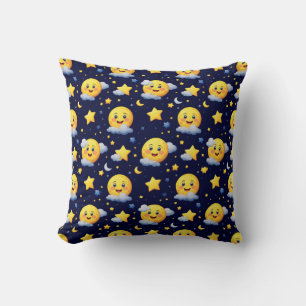 Maan en sterren die lachen met wolken aan de nacht kussen