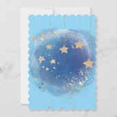 Maan en sterren Donkerblauwe Waterverf Abstract Kaart (Achterkant)