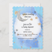 Maan en sterren Donkerblauwe Waterverf Abstract Kaart (Voorkant)