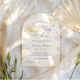 Maan en sterren dromerige baby shower boog kaart