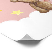 Maan en Sterren Droom Groot Meisje Teddybeer Slaap Poster (Hoek)