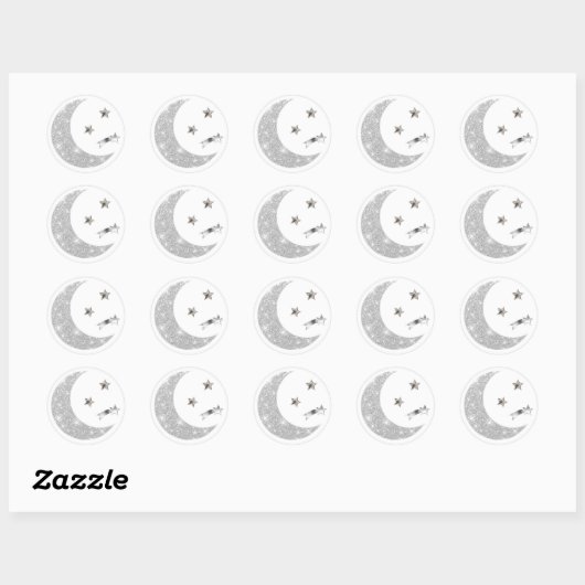 Maan en Sterren Envelope Seals Ronde Sticker (Vel)