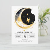 Maan en Sterren Fantasie Verjaardag Kaart (Staand voorkant)