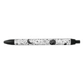 Maan en sterren Floral Galaxy Pen Zwart-wit (Voorkant)