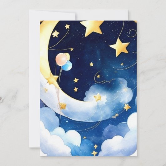 Maan en Sterren Galaxy Avontuur Verjaardag Kaart (Achterkant)