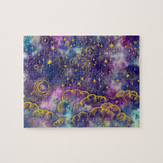 "Maan en sterren" Game Puzzle (Goud-Etc) Legpuzzel (Horizontaal)