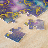 "Maan en sterren" Game Puzzle (Goud-Etc) Legpuzzel (Zijkant)
