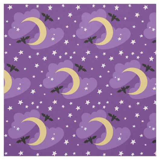 Maan en sterren | halloweenweefsel stof (Swatch)