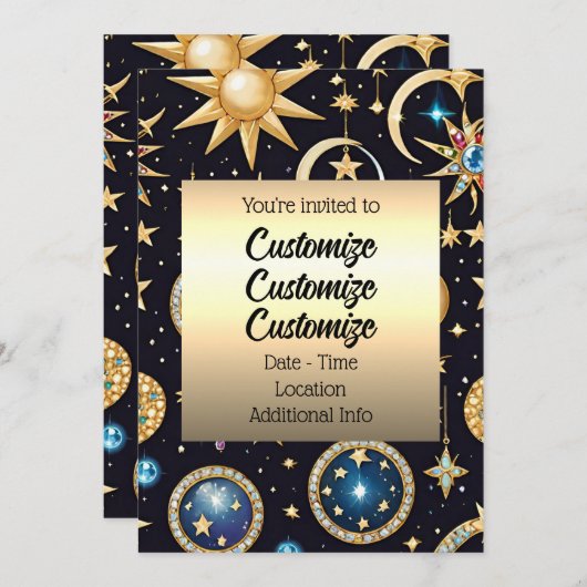 Maan en sterren hemels kaart (Voorkant / Achterkant)