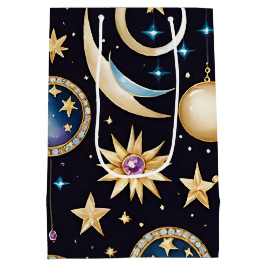 Maan en sterren hemels medium cadeauzakje (Achterkant)