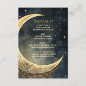 Maan en Sterren Hemelse Bruiloft Details Informatiekaartje (Voorkant)