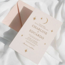 Maan en sterren hemelse sterrenbeeld gouden bruilo