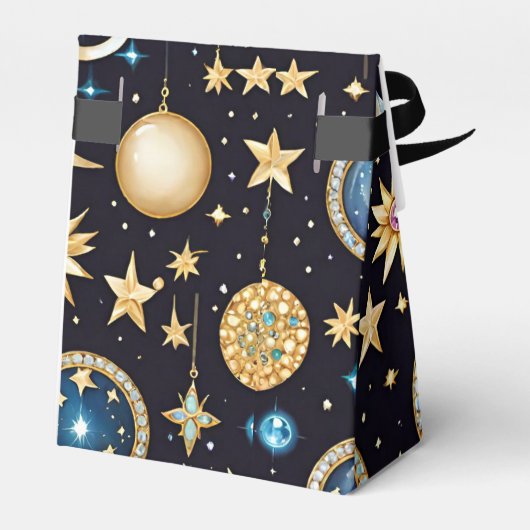 Maan en sterren hemeltent bedankdoosjes (Achterkant)