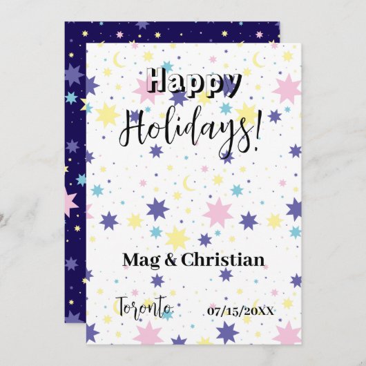 Maan en sterren. kaart (Voorkant / Achterkant)