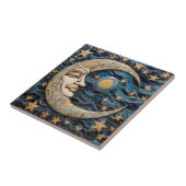 Maan en Sterren Keramische Tegel Tegeltje (Zijkant)